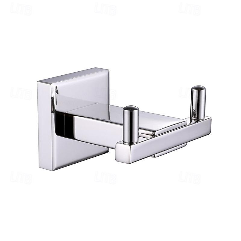 Heavy Duty Double Robe Hook Wall Mount Stainless Steel Hand Towel Hooks for Bathrooms, Mirror Polish