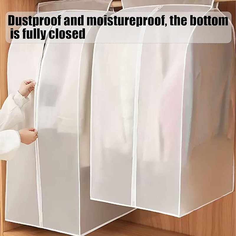 Garment Bags Dust Cover PEVA Clothes Cover Transparent Coat Hanging Clothes Storage Bag Premium Thickened Clothing Organizer Moisture-proof Dust-proof Clothes Cover3