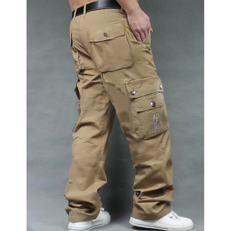 Men's Cargo Pants Cargo Trousers Combat Trousers Work Pants Pocket Plain Comfort Breathable Outdoor Daily Going out Fashion Casual Black Green