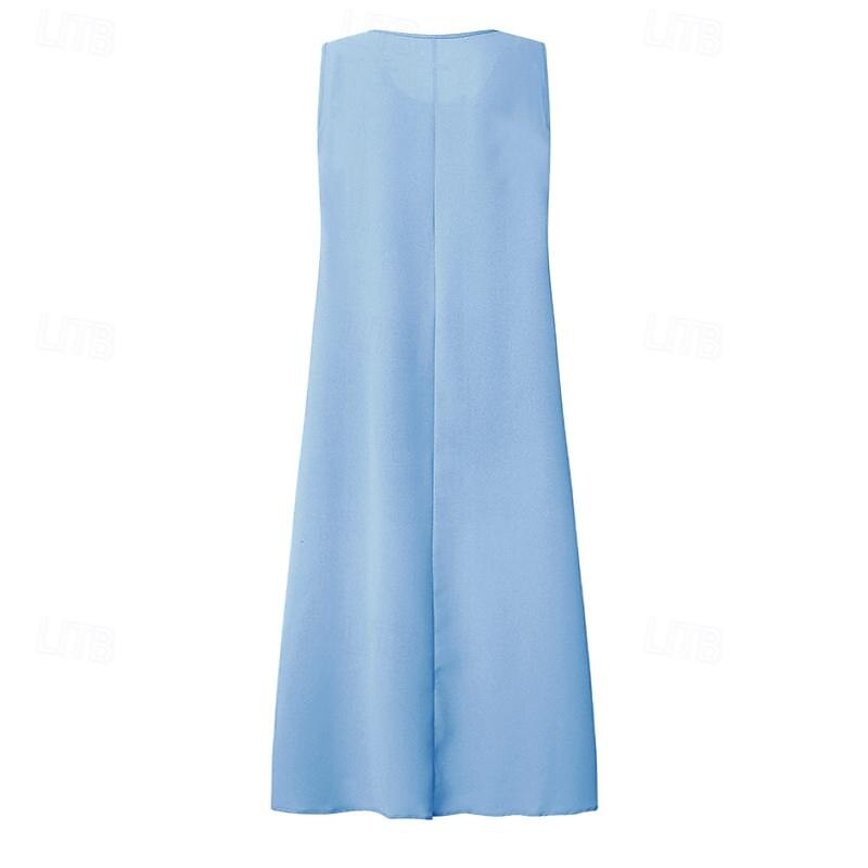 Women's Plus Size Knee Length Dress Lace Dress Dress Set Two Piece Dress Church Dress Elegant Classic Chinoiserie Formal Vacation Wedding Guest Regular Fit Pure Color Half Sleeve Crew Neck Light Blue4