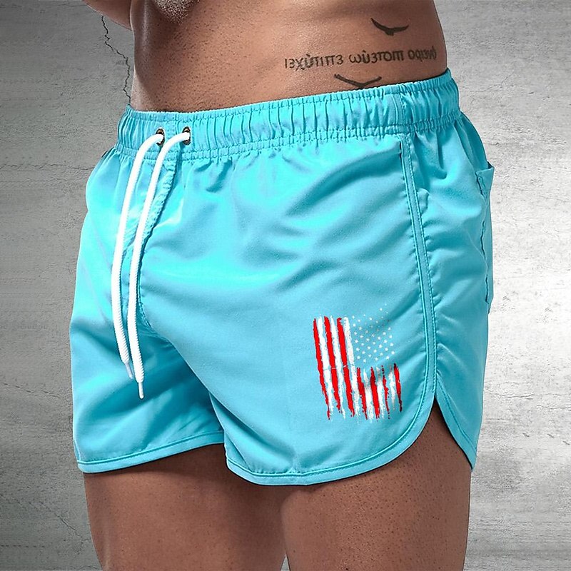 Men's Board Shorts Swim Shorts Swim Trunks Drawstring Elastic Waist National Flag Comfort Quick Dry Short Holiday Beach Weekend Fashion Casual Black Yellow Micro-elastic3
