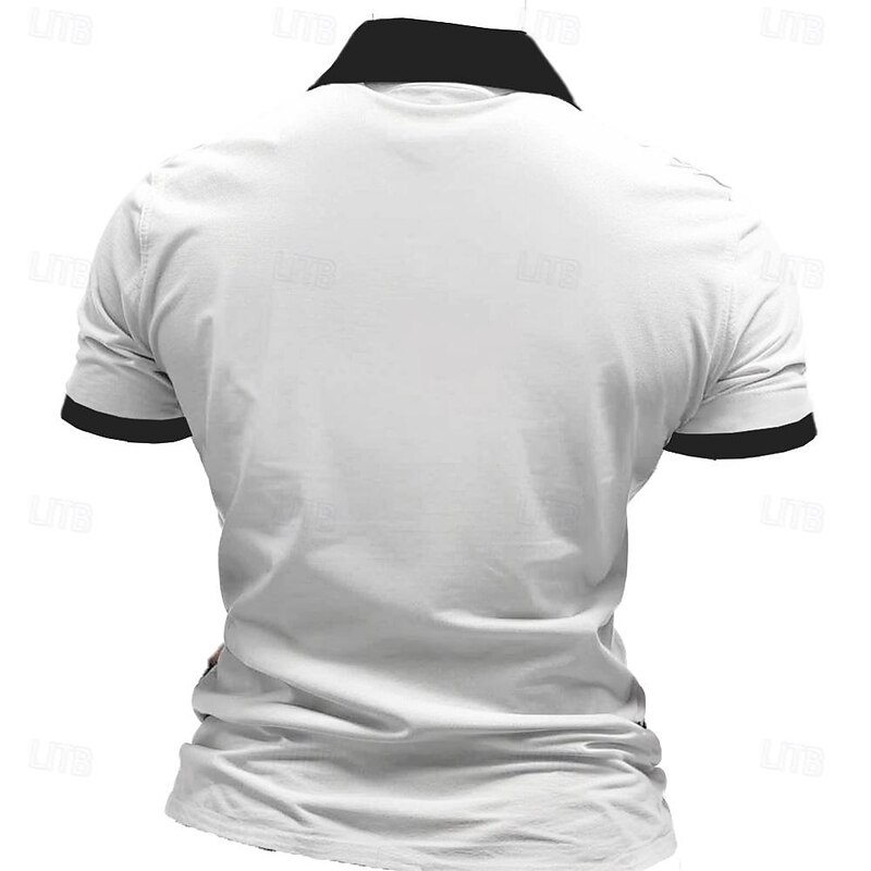 Men's Veterans Patriotic Zip Polo Shirts Golf Shirt Short Sleeve Polo Shirts Collared Shirts Streetwear Vacation Wear Party Outfits 3D Print Quarter Zip Polo Spring & Summer White Yellow2