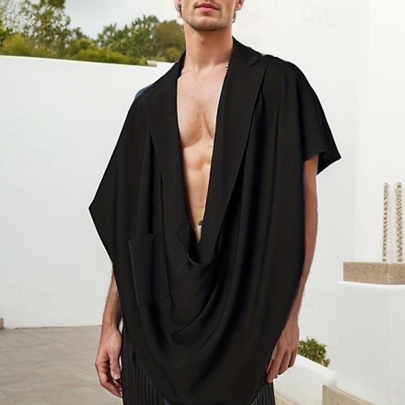 Men's Tank Top Vest Top Undershirt Sleeveless Shirt Sleeveless Lapel Spring & Summer Plain Fashion Designer Basic Front Pocket Vacation Street Going out Black Khaki Dark Blue Top Tee for Men4