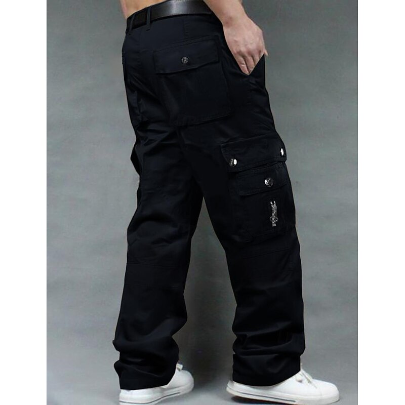 Men's Cargo Pants Cargo Trousers Combat Trousers Work Pants Pocket Plain Comfort Breathable Outdoor Daily Going out Fashion Casual Black Green2