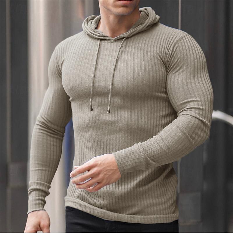 Men's Hoodie Long Sleeve Hoodie Casual Athleisure Solid Colored Soft Breathable Gym Workout Walking Jogging Sportswear Activewear Black White Army Green3