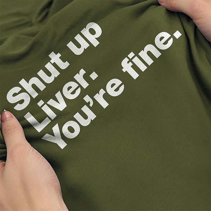 Men's Letter Funny T Shirt Tee Top 100% Cotton Short Sleeve Graphic Shirt Black Army Green Comfortable Tee Street Sports Outdoor Fashion Designer Clothing3