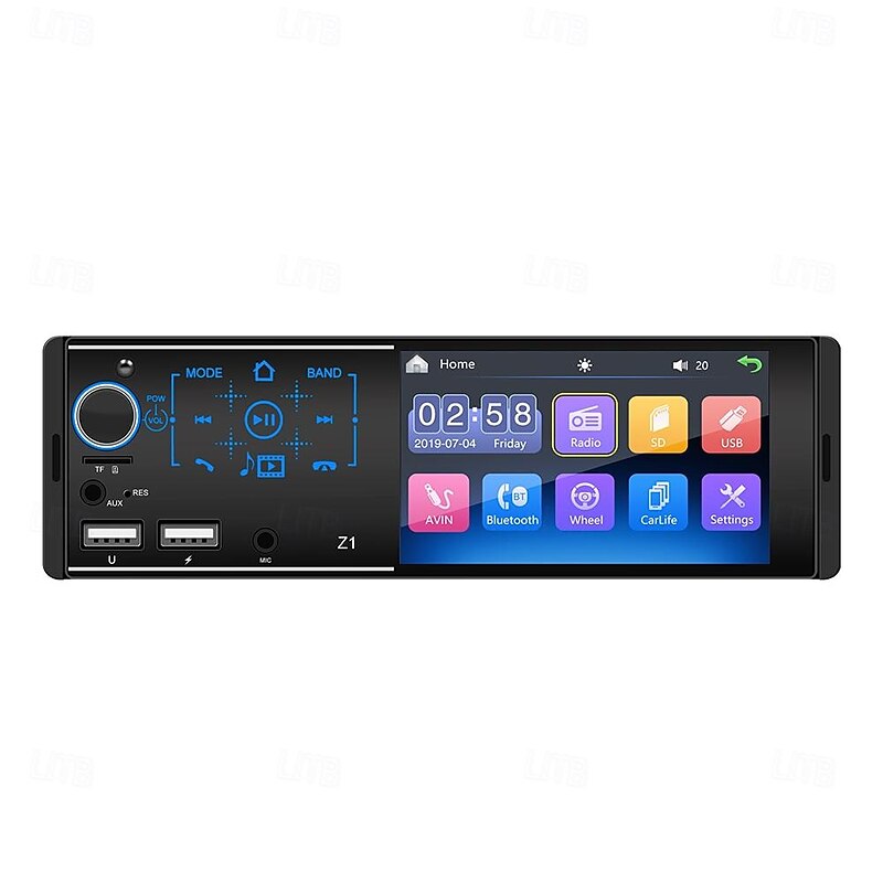 new model 4.1 inch single 1 din car music system mp5 radio video player wince car stereo with BT FM SD USB AUX2