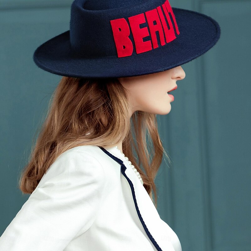 Hats Wool Fedora Hat Floppy Hat Casual Holiday Elegant Wedding With Splicing Headpiece Headwear3