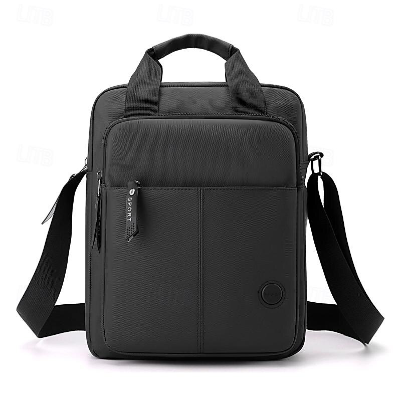 Men's Black Water - Resistant Messenger Bag, Laptop Shoulder Bag with Multi - Pockets for Work Commute Business2