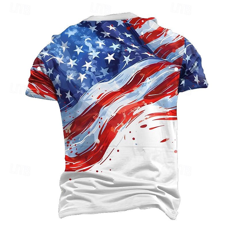 Veterans Day Men's Patriot Patriotic Veteran American Flag T shirt Short Sleeve T shirt 3D Print Crew Neck Shirt Street Style Party Birthday Street White Blue Summer Spring Clothing Apparel S M L XL2
