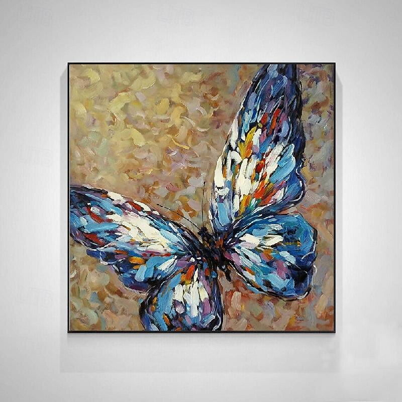 Butterfly Oil Painting Hand Painted Butterfly Oil Painting On Canvas - Modern Impressionist Animal painting wall Art Thick animal Painting  Heavy Texture animal oil painting