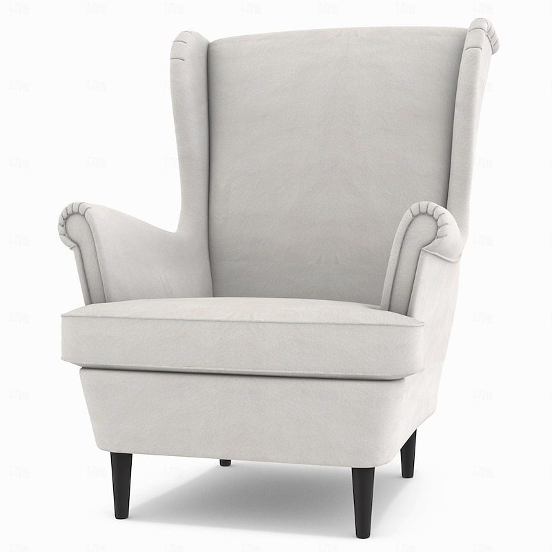 Velvet Wing Chair Cover Solid Color Quilted Slipcovers STANDcover LITB PRIME cover4