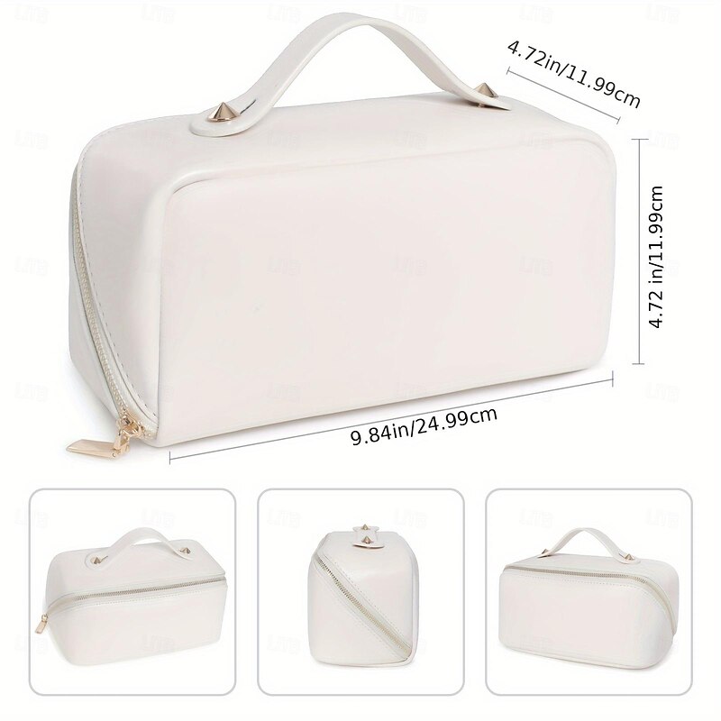 Large Capacity Travel Makeup Bag - Multifunctional Waterproof Cosmetic Case with Handle and Divider for Easy Access4