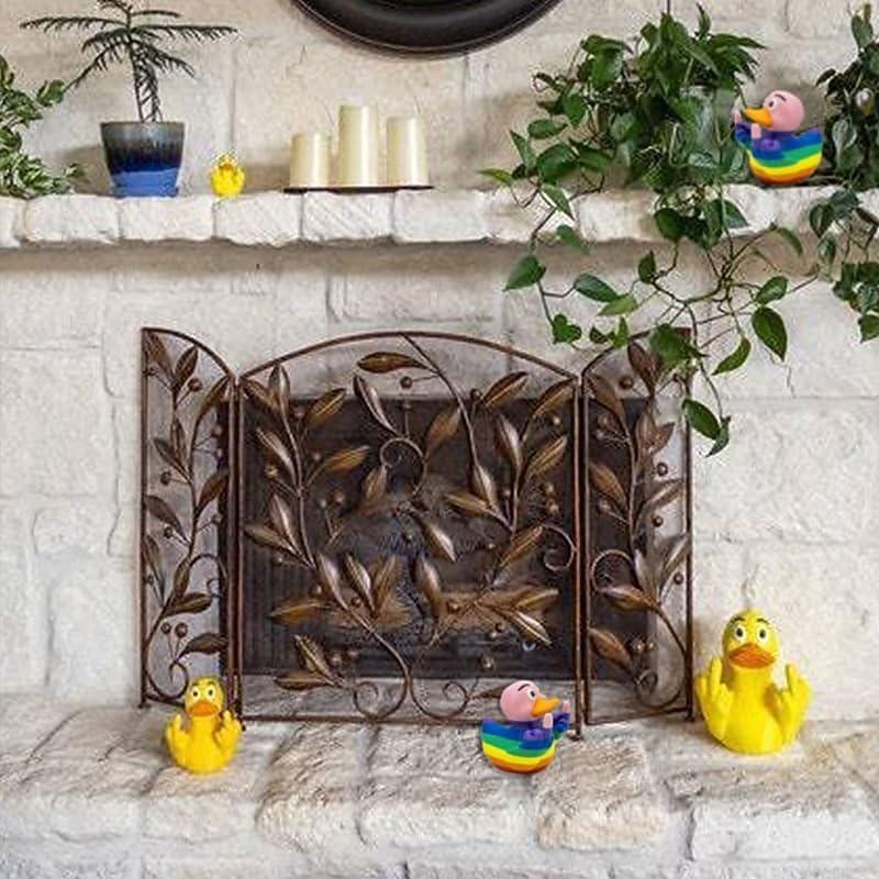 Funny Middle Finger Duck Home Statue, Resin Mini Duck Garden Decoration, Rustic Country Kitchen Decor, Farm Animal Table Ornament as Housewarming Handmade Artware Gift3