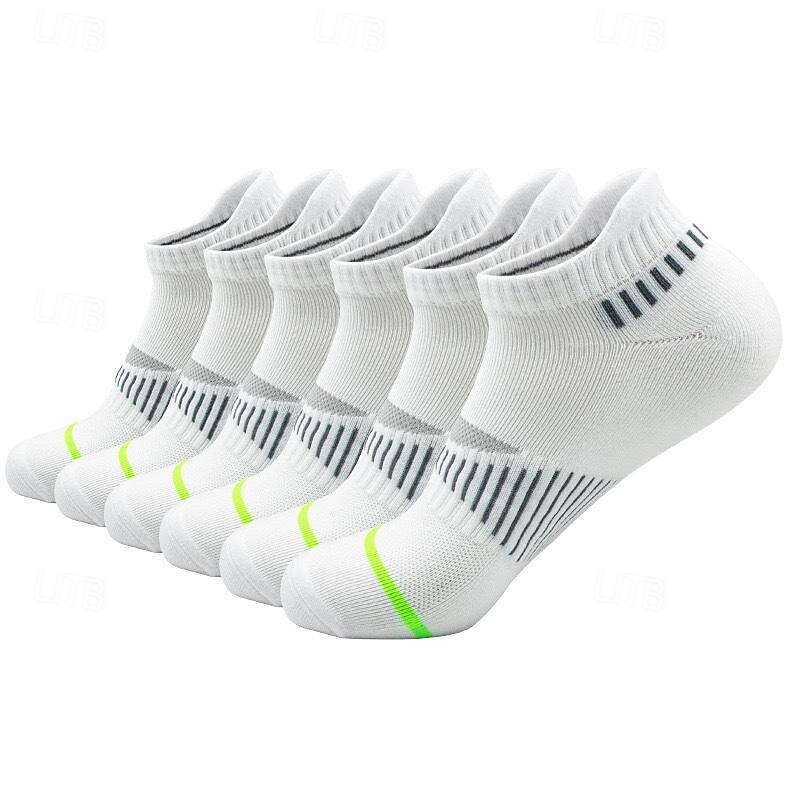 Men's 6 Pieces Multi Packs Socks Running Socks Casual Socks Black White Color Stripes Vacation Sports & Outdoor Daily Basic Medium Spring Fall Fashion Casual3