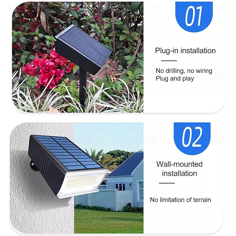 Solar Flood Lights for Outdoor dusk to dawn, 72 LED Waterproof Solar Security Wall Light with 2 Lighting Modes for Front Door, Backyard, Garden, Patio2