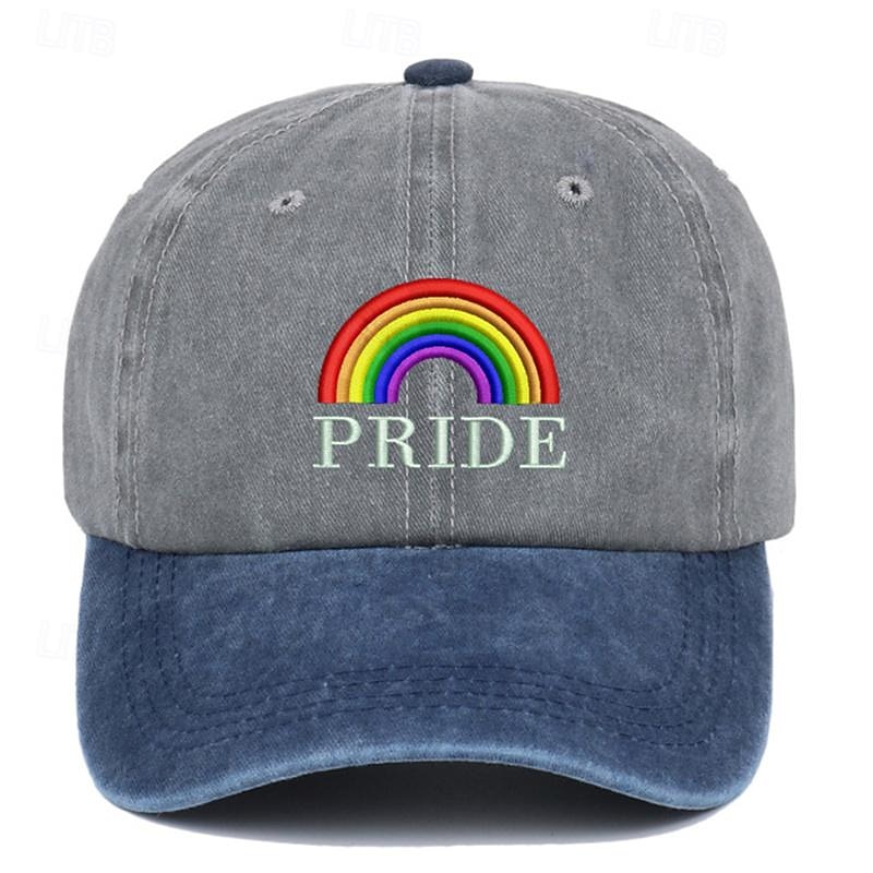 Men's Baseball Cap Sun Hat Trucker Hat Black Red 100% Cotton Embroidered Fashion Casual Street Daily Color Block Rainbow Adjustable Sunscreen Breathable4