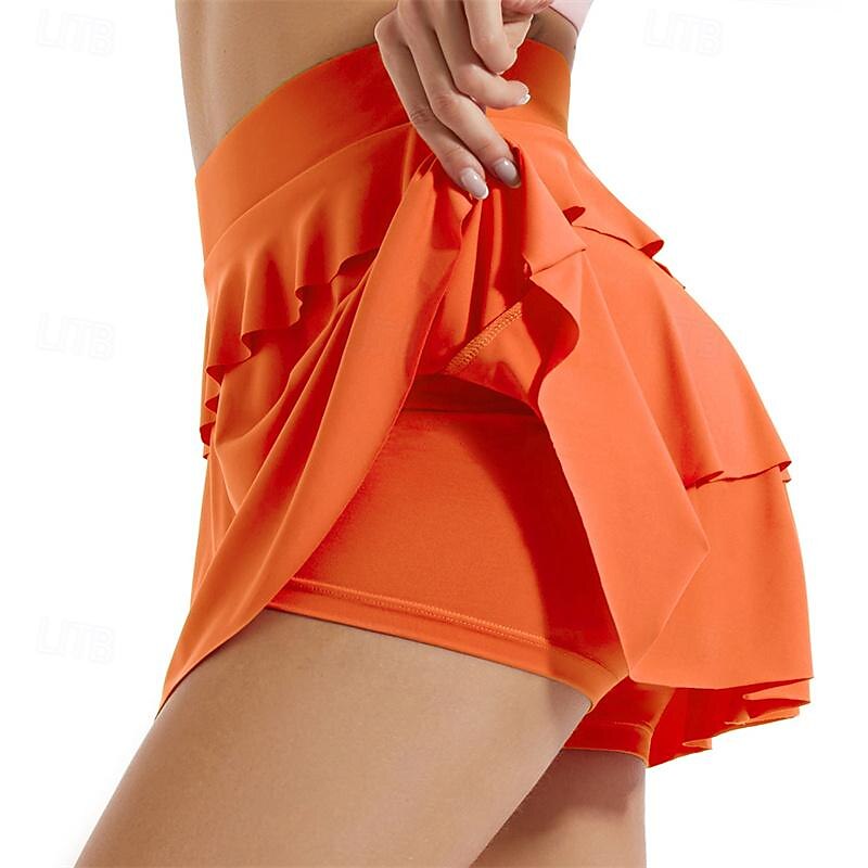 Women's Yoga Shorts High Waist Pilates Gym Workout Workout Shorts Solid Color Black Fuchsia Orange Sports Activewear Stretchy Slim