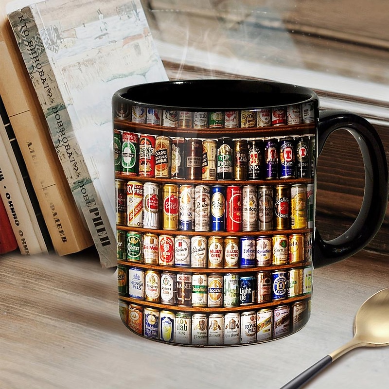 Beer Print Mug,Oktoberfest Beer Festival Coffee Cup,11 OZ Ceramic Coffee Mug,Funny Mug Gift for Friends4