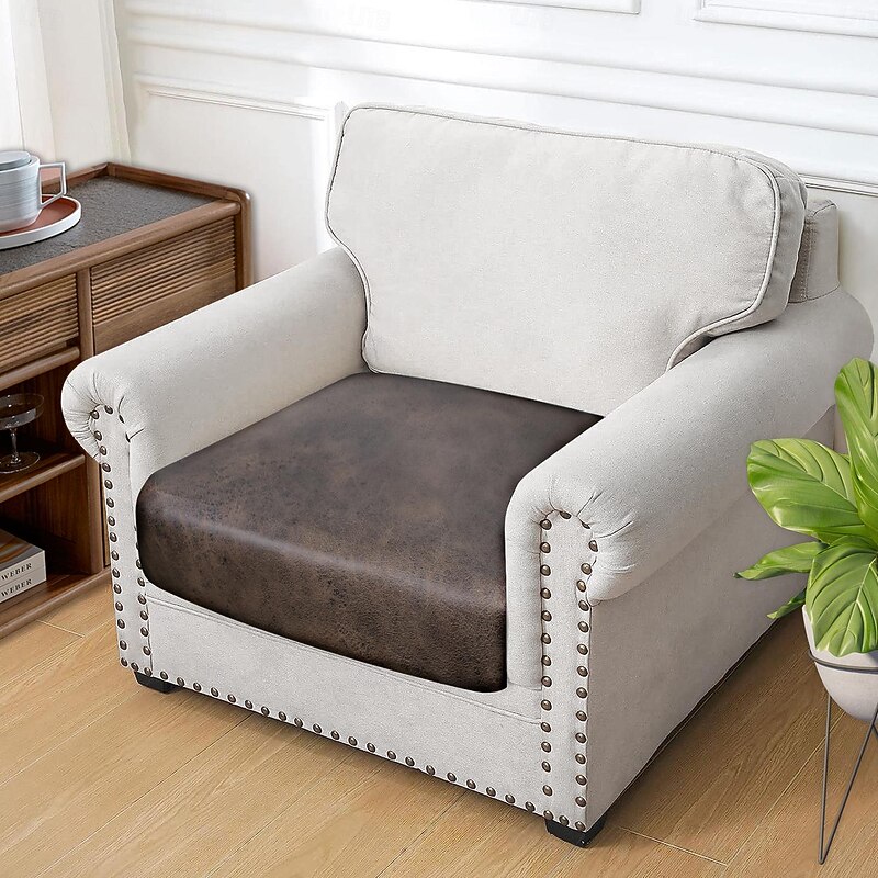 1-Seat Chaise Lounge Cover Hot Stamping PU Leather Embossed Slipcovers
