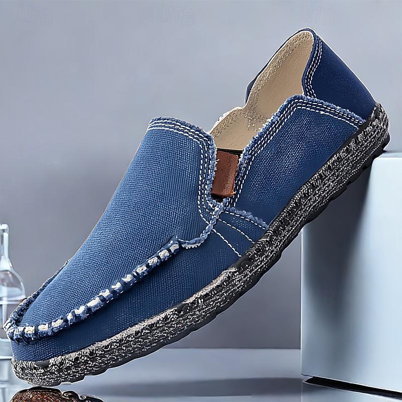 Men's Casual Canvas Slip-On Loafers – Lightweight and Breathable Walking Shoes2