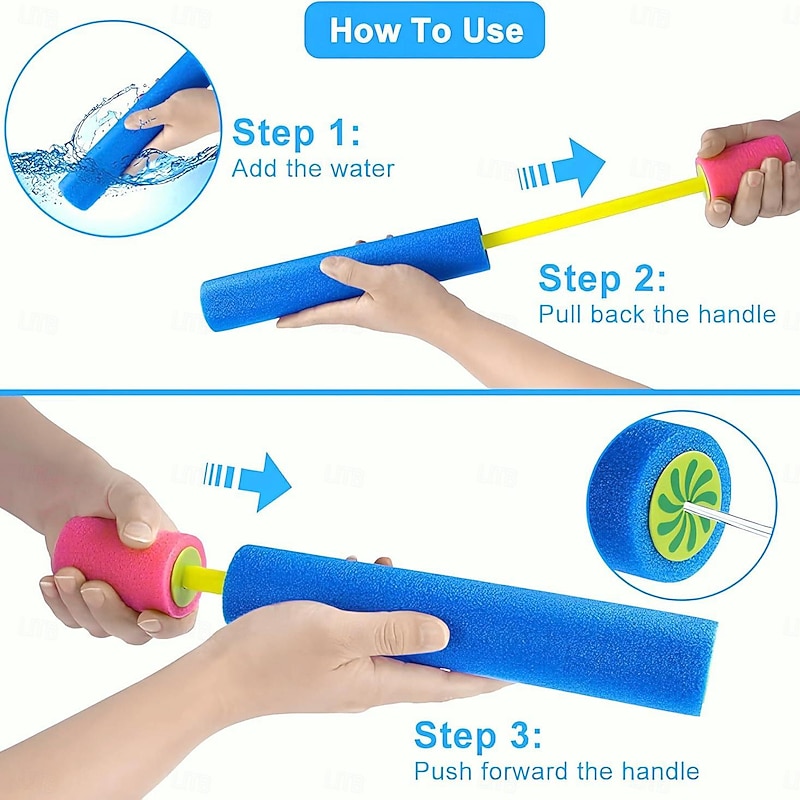 6 Pack Water Gun Super Water Soaker Blaster Squirt Guns Water Shooter Swimming Pool Beach Summer Party Outdoor Water Game Fighting Toys for Kids Boys Girls3