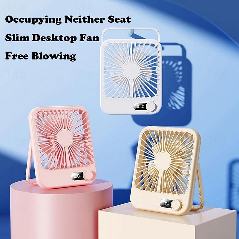 USB Desktop Fan - Ultra-Thin Portable Wind-Powered Charging, Summer Cooling Mini Fan, Portable Device, Super Quiet, Suitable for Home, Student Dorms, Bedside, Silent Ultra-Thin Desktop Fan