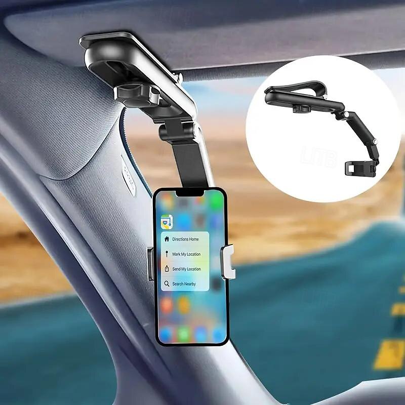 1080 Rotating Sun Visor Car for Phone Mount -Universal iPhone 7Holder with Full Swivel Sun-Blocking and 7 Inch Support for SeamlessDriving Experience