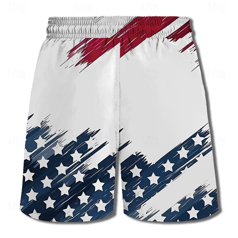 Men's Flag American Flag National Flag Swim Shorts Board Shorts Swimming Trunks Mid Waist Fashion Streetwear Designer Casual Daily Holiday Pocket Drawstring Elastic Waist Designer Clothing Apparel2