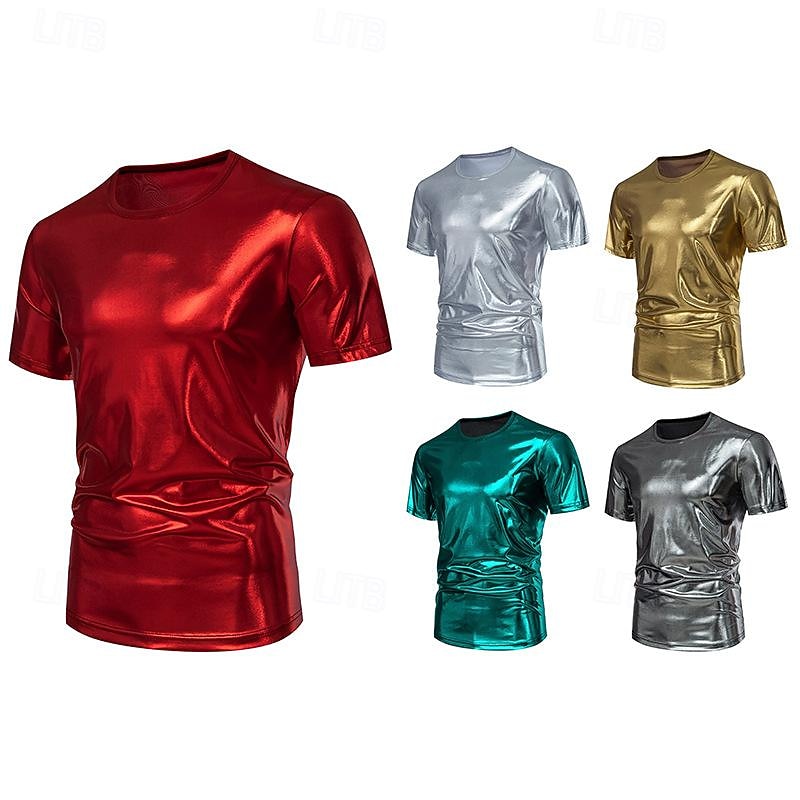 Retro Vintage 1970s Disco T-shirt Disco Round Neck Fancy Dress Men's Halloween Carnival Masquerade Event / Party Bachelorette Party Pride Parade Adults' T-shirt