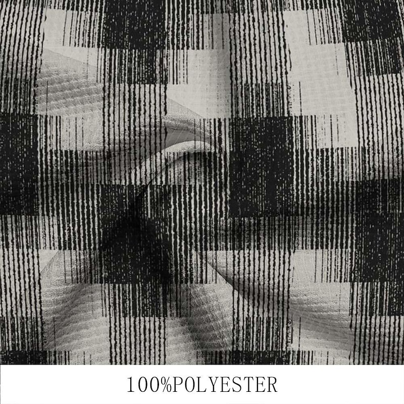 Men's Plaid Golf Shirt Short Sleeve Polo Shirts Collared Shirts Vintage Casual Vacation Wear Formal Wear Festival Wear Buttons 3D Print Summer Spring Black3