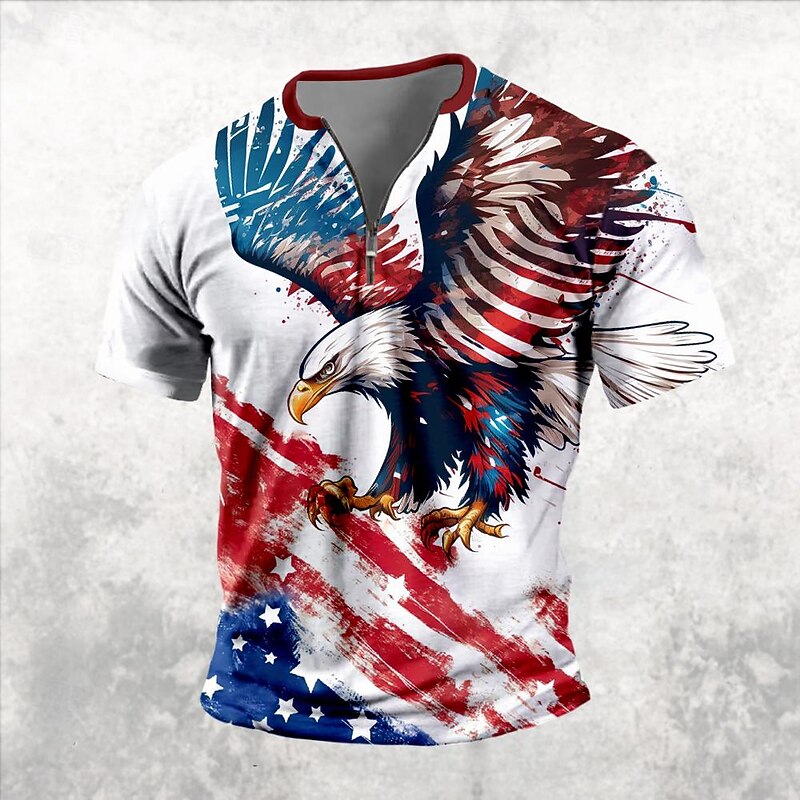Veterans Day Men's Patriot Patriotic Veteran American US Flag Eagle Patriotic T shirt Short Sleeve T shirt 3D Print Shirt Casual Daily White 1 White 2 Spring & Summer Clothing Apparel S M L XL XXL