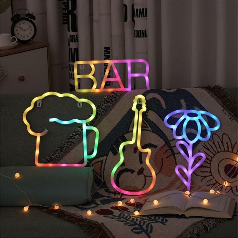 Oktoberfest LED Neon Light with Remote Control, RGB Colorful Bar Sign Light Mood light for Concert Home Decor Bedroom Party Thanksgiving Decorative Lamp