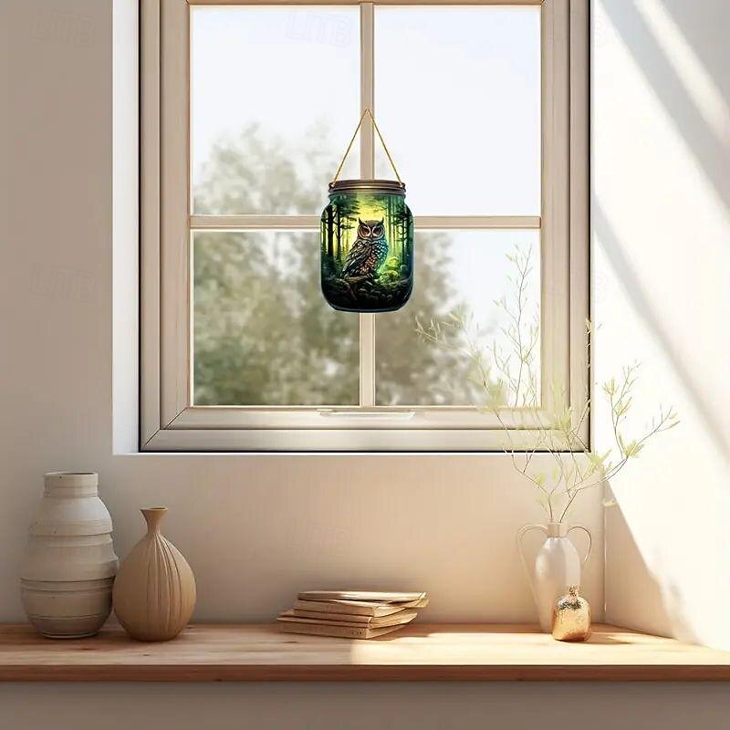 Animal Style 2D Acrylic Decorative Plaque - Acrylic Sign Decoration - Stained Glass Window Hanging Pendant Sun Catcher - Green Forest Landscape Decor - Perfect Tropical Home Decoration3