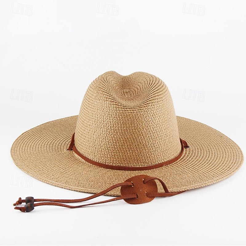 Women's Hat Straw Hat Sun Hat Portable Sun Protection Breathable Street Daily Weekend Pure Color Pure Color4