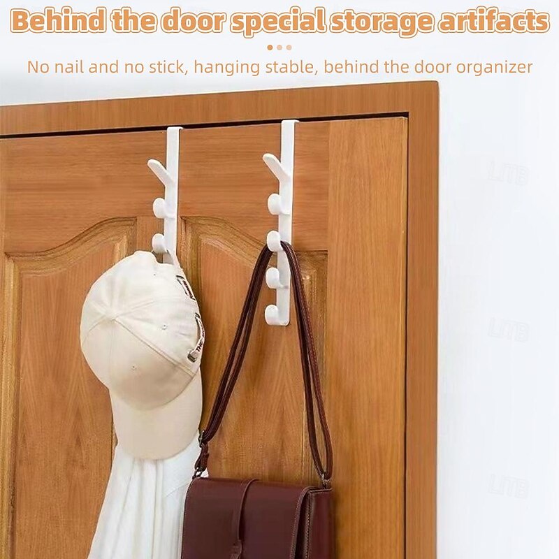 1/3pcs Door Hanger Clothes Rack - Hanging Door Organizer with Hooks for Caps, Purses, Bags, Hats - Home Storage for Bedroom, Cabinets4