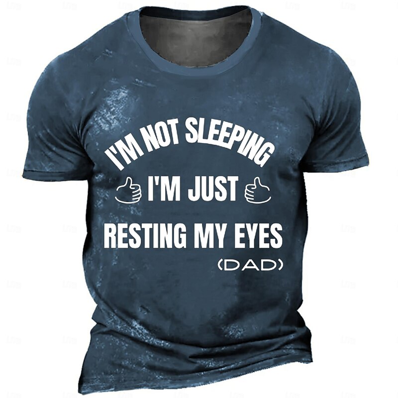 Men's Funny T Shirt Short Sleeve T shirt 3D Print Crew Neck Shirt Retro Vintage Carnival Party Blue Green Gray Summer Spring Clothing Apparel S M L XL XXL XXXL