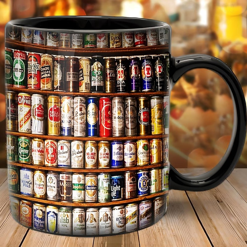 Beer Print Mug,Oktoberfest Beer Festival Coffee Cup,11 OZ Ceramic Coffee Mug,Funny Mug Gift for Friends