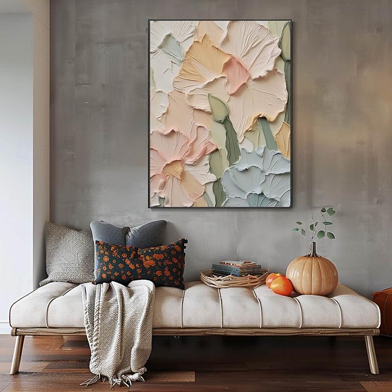 Hand painted 3D Original Wedding Pink Flower Painting on Canvas Textured Wall Art Floral Wall Art Home Wall Decor Canvas Oil Painting Flower Art Living Room Wall Art3