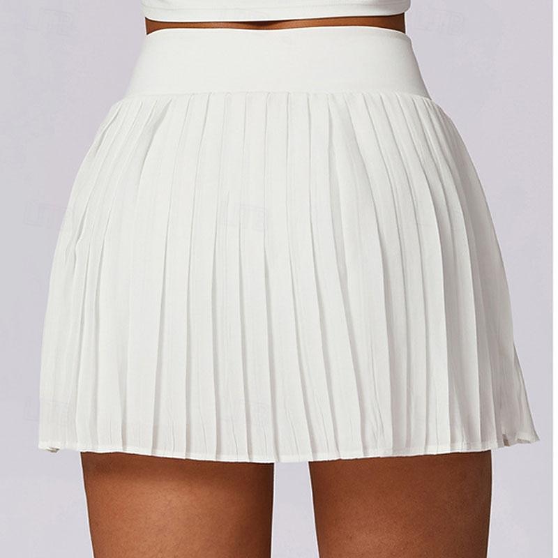 Women's Yoga Skirt Ruched with Phone Pocket High Waist Pilates Gym Workout Workout Shorts Solid Color Black White Sky Blue Sports Activewear Stretchy Slim2