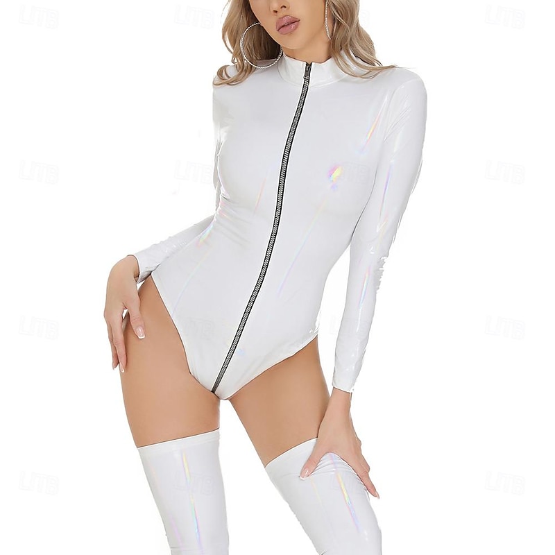 Dance Costumes Exotic Dancewear Pole dance Leotard / Onesie Pure Color Splicing Women's Performance Training Long Sleeve High PU4