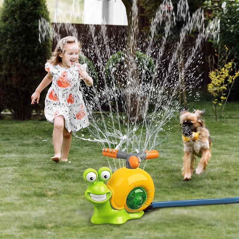 2-in-1 Snail Water Sprinkler Baseball Toys, 360° Roating Spray Water Play Game, Water Splashing Toy for Kids Outdoor, Summer Backyard Lawn Pool Party Fun for Boys Girls2
