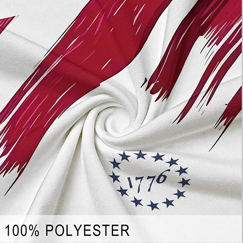 American Independence Day Men's American Flag Veterans Zip Polo Shirts Golf Shirt Short Sleeve Polo Shirts Collared Shirts Casual Streetwear Vacation Wear Party Outfits 3D Print Quarter Zip Polo3