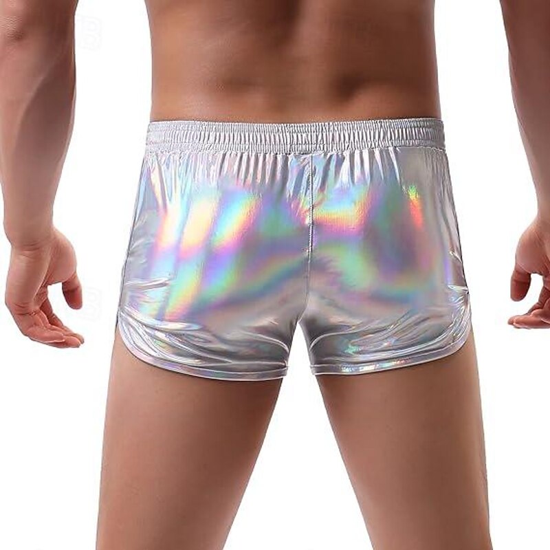 Metallic 1980s Shiny Latex Patent Shorts PU Leather Disco Fancy Dress Men's Halloween Carnival Masquerade Party / Evening Bachelorette Party Pride Parade Adults' Shorts2