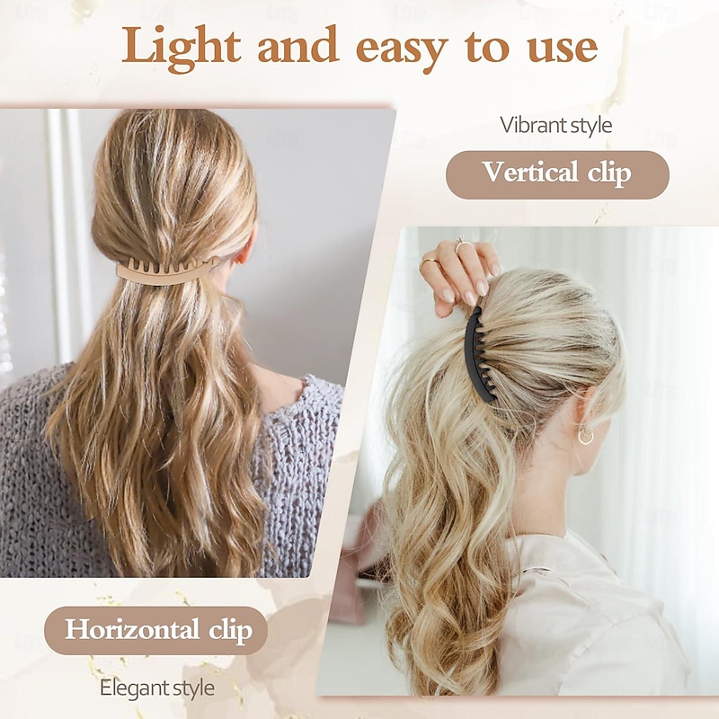 1PC Banana Hair Clips, Brown Banana Clips for Women Girls, Large Claw Clips for Thick Thin Hair, 5.3 In Hair Clips for Ponytail Holders, Women Hair Accessories Gifts3