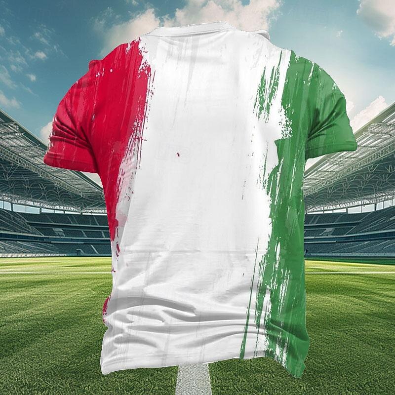 Men's Italia T Shirt Short Sleeve T shirt 3D Print Crew Neck Shirt Outdoor Athleisure White Summer Spring Clothing Apparel S M L XL XXL XXXL2