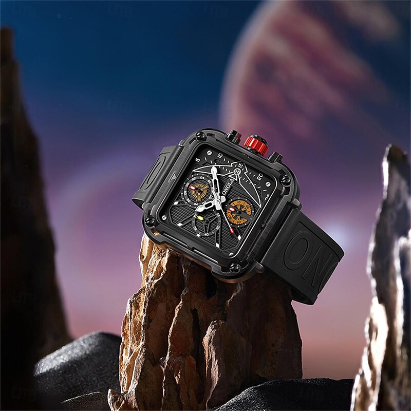 ONOLA Men Quartz Watch Creative Fashion Casual Wristwatch Luminous Calendar Waterproof Decoration Silicone Gel Watch3