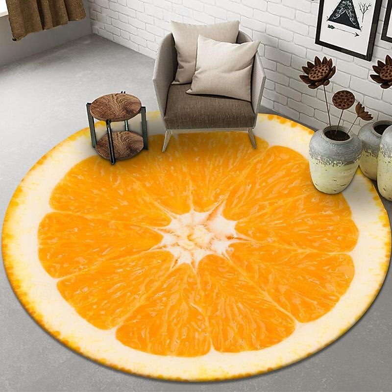 Fruit Rug Floor Mat Non-Slip Round Area Rugs Kitchen Floor Mat Soft Carpet for Bedroom Livingroom Bedside3
