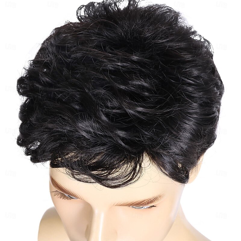 Mens Wigs Short Black Wigs for Men Natural Curly Layered Synthetic Full Hair Replacement Wig for Male Daily Wear Party Cospaly Costume Halloween4