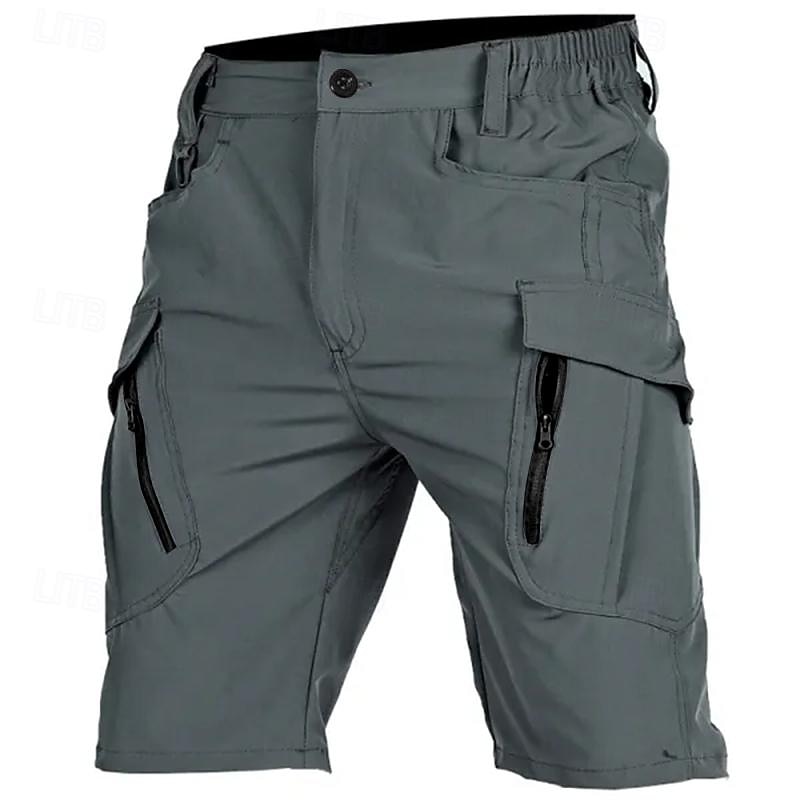 Men's Tactical Shorts Cargo Shorts Zipper Pocket Plain Waterproof Breathable Outdoor Daily Going out Fashion Casual Black Green2